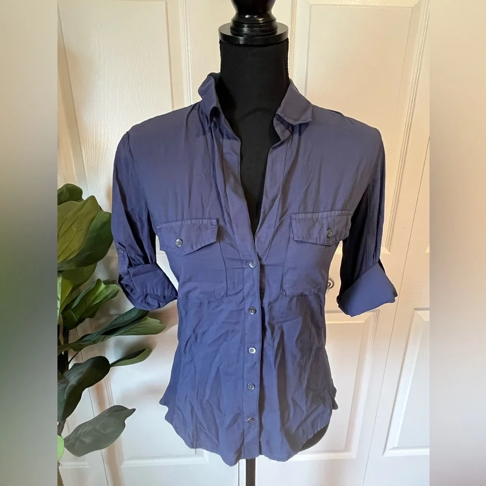 James Perse Classic Women's Button-Up Shirt - Blue - Picture 1 of 6